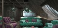 Дизайн диванной зоны на мансарде в частном доме