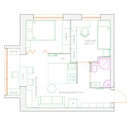 Перепланировка однокомнатной квартиры в квартиру со спальней и детской